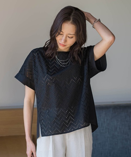 LAUTREAMONT(ロートレアモン)の「レースコンビカットソー(Tシャツ/カットソー・レディース・ホワイト/ブラック・9号)」の11枚目の写真