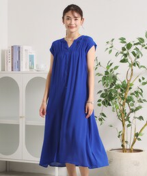 【接触冷感】スラブ前開きワンピース