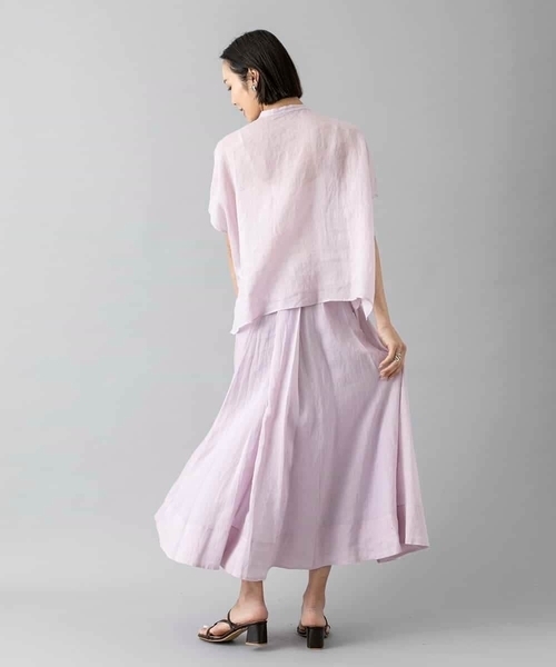 MICHEL KLEIN（ミッシェル・クラン）の「[セットアップ対応]リネンフレアスカート（スカート・レディース・ブラウン/ライラック/グレー/クリーム・40/38）」の7枚目の写真