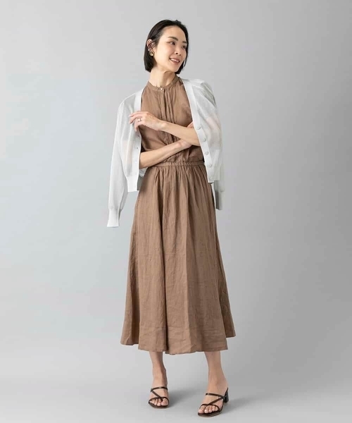 MICHEL KLEIN（ミッシェル・クラン）の「[セットアップ対応]リネンフレアスカート（スカート・レディース・ブラウン/ライラック/グレー/クリーム・40/38）」の15枚目の写真