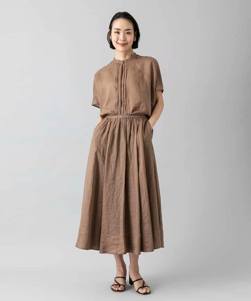 MICHEL KLEIN（ミッシェル・クラン）の「[セットアップ対応]リネンフレアスカート（スカート・レディース・ブラウン/ライラック/グレー/クリーム・40/38）」の17枚目の写真