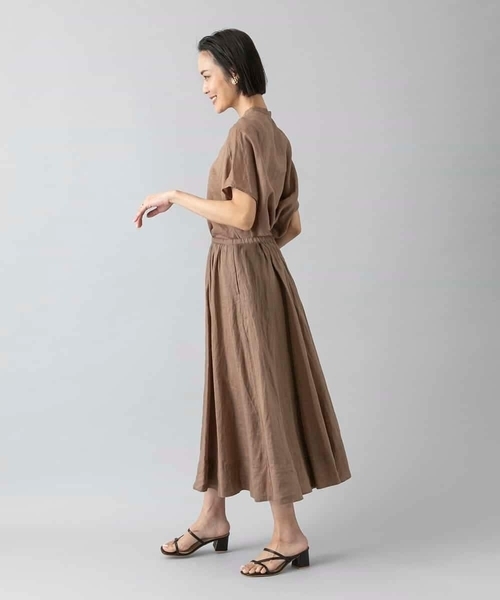 MICHEL KLEIN（ミッシェル・クラン）の「[セットアップ対応]リネンフレアスカート（スカート・レディース・ブラウン/ライラック/グレー/クリーム・40/38）」の19枚目の写真