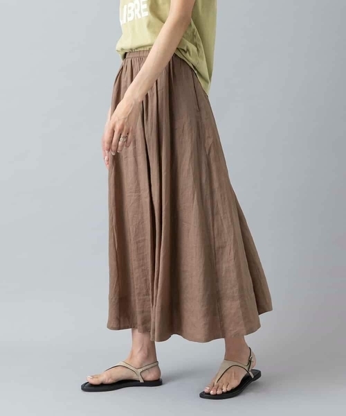 MICHEL KLEIN（ミッシェル・クラン）の「[セットアップ対応]リネンフレアスカート（スカート・レディース・ブラウン/ライラック/グレー/クリーム・40/38）」の21枚目の写真