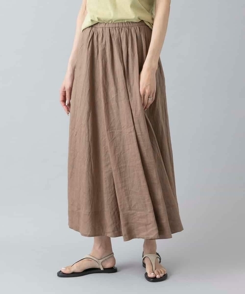 MICHEL KLEIN（ミッシェル・クラン）の「[セットアップ対応]リネンフレアスカート（スカート・レディース・ブラウン/ライラック/グレー/クリーム・40/38）」の22枚目の写真