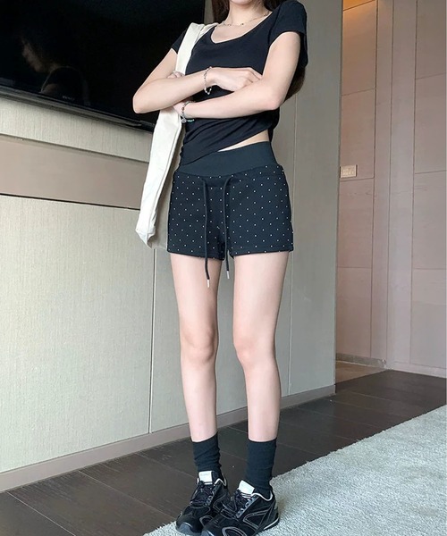 MAISON DE THERESE(メゾン ド テレーズ)の「ハイウエスト ドット柄 ドローコード ショートパンツ 夏(その他パンツ・レディース・GRAY/Black/チャコールグレー・M)」の16枚目の写真
