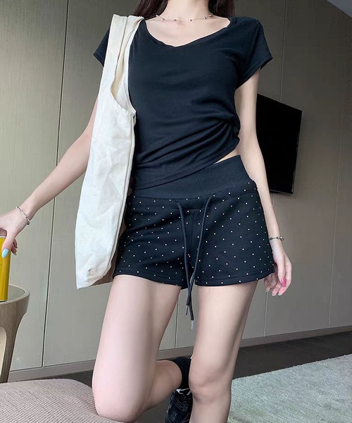 MAISON DE THERESE(メゾン ド テレーズ)の「ハイウエスト ドット柄 ドローコード ショートパンツ 夏(その他パンツ・レディース・GRAY/Black/チャコールグレー・M)」の21枚目の写真