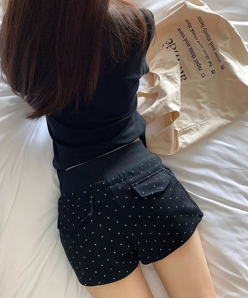 MAISON DE THERESE(メゾン ド テレーズ)の「ハイウエスト ドット柄 ドローコード ショートパンツ 夏(その他パンツ・レディース・GRAY/Black/チャコールグレー・M)」の19枚目の写真