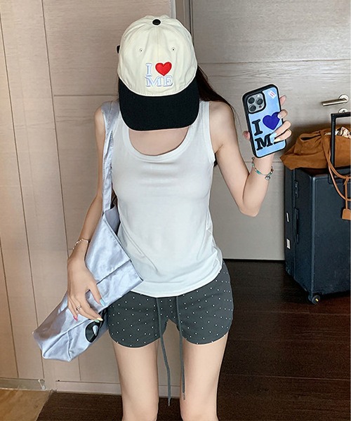 MAISON DE THERESE(メゾン ド テレーズ)の「ハイウエスト ドット柄 ドローコード ショートパンツ 夏(その他パンツ・レディース・GRAY/Black/チャコールグレー・M)」の4枚目の写真