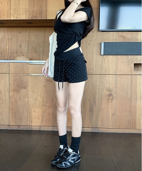 MAISON DE THERESE(メゾン ド テレーズ)の「ハイウエスト ドット柄 ドローコード ショートパンツ 夏(その他パンツ・レディース・GRAY/Black/チャコールグレー・M)」の17枚目の写真