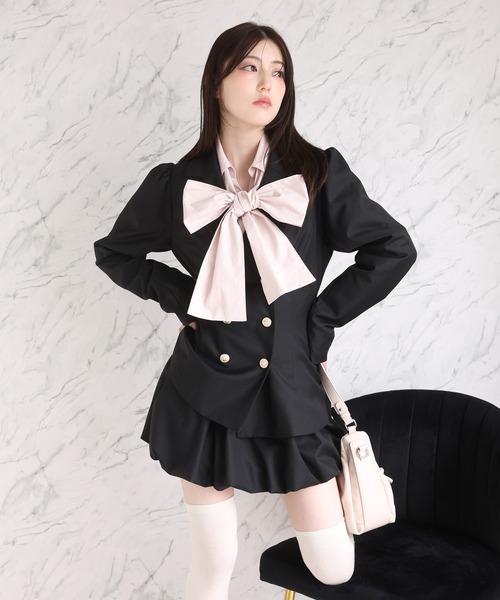 one after another NICE CLAUP(ワンアフターアナザーナイスクラップ)の「【セットアップ可能/スカート別売り/サイズ展開あり】後ろレースアップテーラードジャケット(テーラードジャケット・レディース・アイボリー/グレー系その他/ブラック/ブラウン・SMALL/MEDIUM)」の9枚目の写真