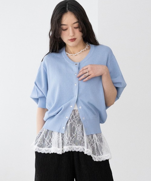 RAGEBLUE(レイジブルー)の「アシメレースインナーキャミ(Tシャツ/カットソー・レディース・ホワイト/ブラック・FREE)」の1枚目の写真