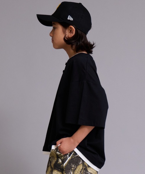 PAIRMANON STREET(ペアマノンストリート)の「【90-160cm】【綿100%】レイヤード風 半袖 Tシャツ【PAIRMANON STREET】(Tシャツ/カットソー・キッズ・ブラック/ネイビー/ブラウン/ブルー・90/160/100/150/140/130/120/110)」の22枚目の写真