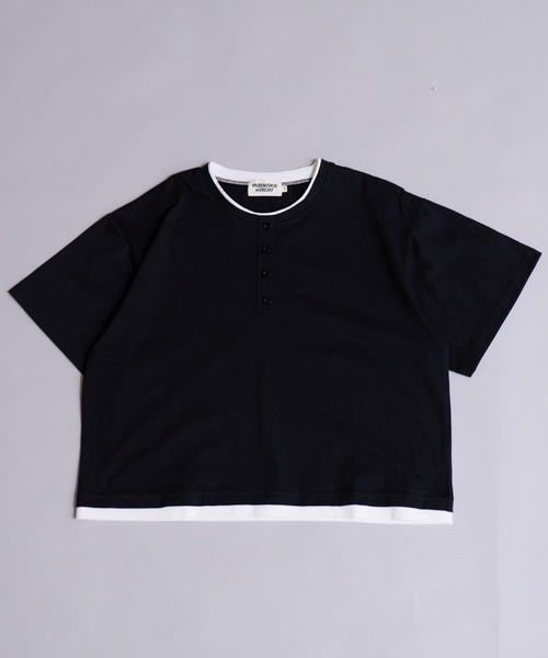PAIRMANON STREET(ペアマノンストリート)の「【90-160cm】【綿100%】レイヤード風 半袖 Tシャツ【PAIRMANON STREET】(Tシャツ/カットソー・キッズ・ブラック/ネイビー/ブラウン/ブルー・90/160/100/150/140/130/120/110)」の10枚目の写真