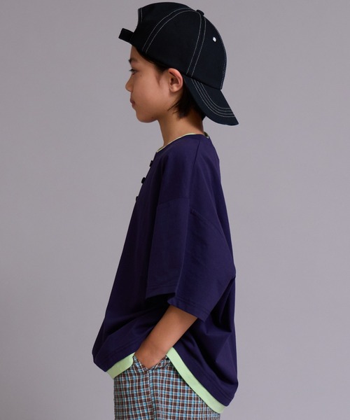 PAIRMANON STREET(ペアマノンストリート)の「【90-160cm】【綿100%】レイヤード風 半袖 Tシャツ【PAIRMANON STREET】(Tシャツ/カットソー・キッズ・ブラック/ネイビー/ブラウン/ブルー・90/160/100/150/140/130/120/110)」の16枚目の写真
