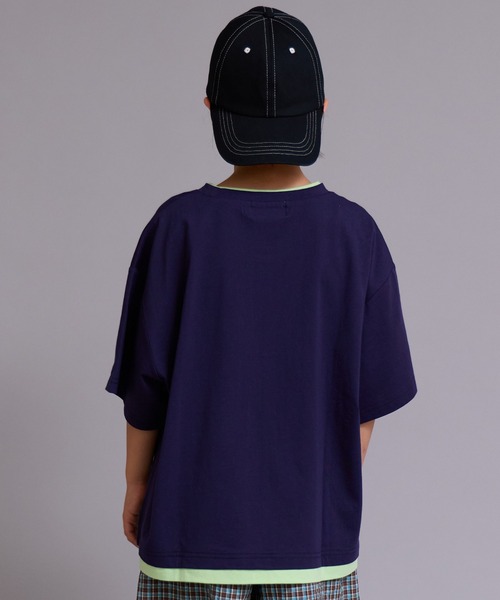 PAIRMANON STREET(ペアマノンストリート)の「【90-160cm】【綿100%】レイヤード風 半袖 Tシャツ【PAIRMANON STREET】(Tシャツ/カットソー・キッズ・ブラック/ネイビー/ブラウン/ブルー・90/160/100/150/140/130/120/110)」の15枚目の写真