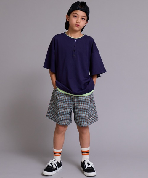 PAIRMANON STREET(ペアマノンストリート)の「【90-160cm】【綿100%】レイヤード風 半袖 Tシャツ【PAIRMANON STREET】(Tシャツ/カットソー・キッズ・ブラック/ネイビー/ブラウン/ブルー・90/160/100/150/140/130/120/110)」の14枚目の写真