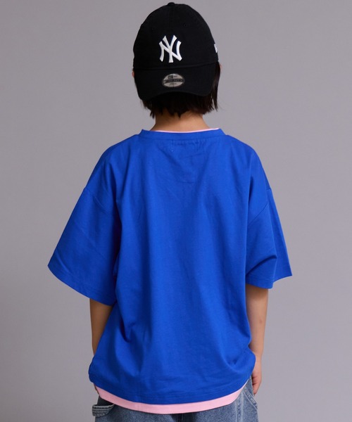 PAIRMANON STREET(ペアマノンストリート)の「【90-160cm】【綿100%】レイヤード風 半袖 Tシャツ【PAIRMANON STREET】(Tシャツ/カットソー・キッズ・ブラック/ネイビー/ブラウン/ブルー・90/160/100/150/140/130/120/110)」の12枚目の写真
