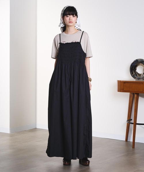 ROSE BUD(ローズバッド)の「SHIRRING ALL IN ONE(つなぎ/オールインワン・レディース・ブラック/パープル・ONE SIZE)」の14枚目の写真