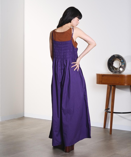 ROSE BUD(ローズバッド)の「SHIRRING ALL IN ONE(つなぎ/オールインワン・レディース・ブラック/パープル・ONE SIZE)」の8枚目の写真