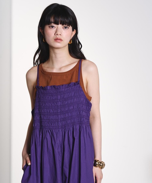 ROSE BUD(ローズバッド)の「SHIRRING ALL IN ONE(つなぎ/オールインワン・レディース・ブラック/パープル・ONE SIZE)」の9枚目の写真
