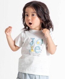アニマルかくれんぼロゴスラブ天竺半袖Tシャツ(80~90cm)