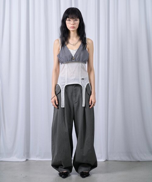 Six M(シックスエム)の「【SixM 】 Stripe Bustier(シャツ/ブラウス・レディース・ネイビー/グレー・FREE)」の7枚目の写真