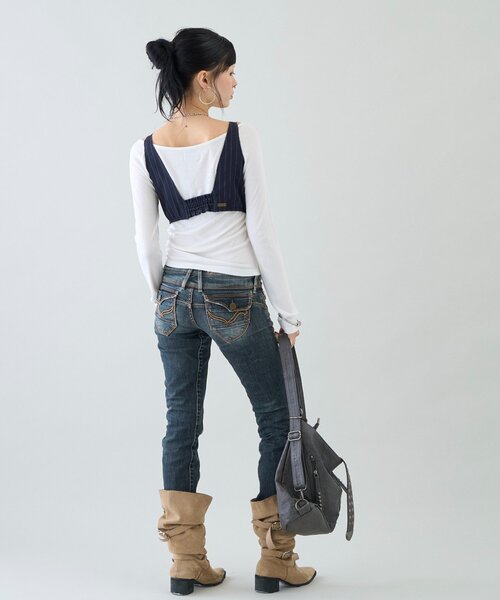 Six M(シックスエム)の「【SixM 】 Stripe Bustier(シャツ/ブラウス・レディース・ネイビー/グレー・FREE)」の15枚目の写真