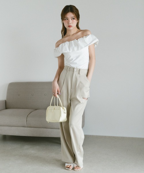VANNIE U(ヴァニーユー)の「2wayフリルオフショルダーカットソー(バレッタ/ヘアクリップ・レディース・ピンク/ホワイト・FREE)」の17枚目の写真