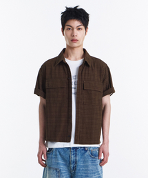 KICHUL（キチョル）の「Grain Crop Check Shirt (Brown)（シャツ/ブラウス）」