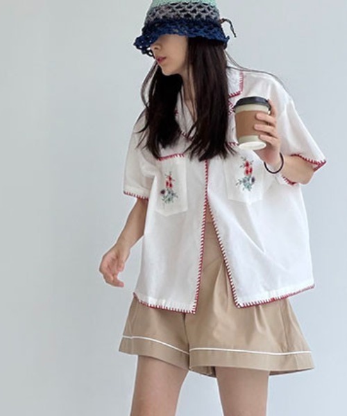 FAVORITO(ファヴォリート)の「襟付き半袖リラックス シャツ(シャツ/ブラウス・レディース・ホワイト・F)」の11枚目の写真