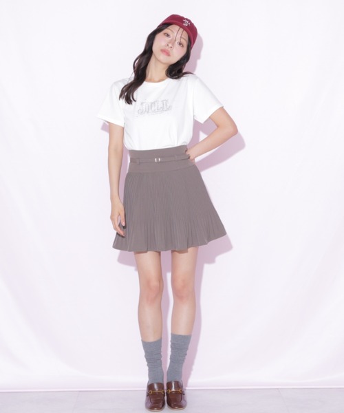 JILL by JILL STUART(ジルバイジルスチュアート)の「ベルト付きプリーツミニスカート(スカート・レディース・ベージュ系その他/グレー/ブラウン・FREE)」の2枚目の写真
