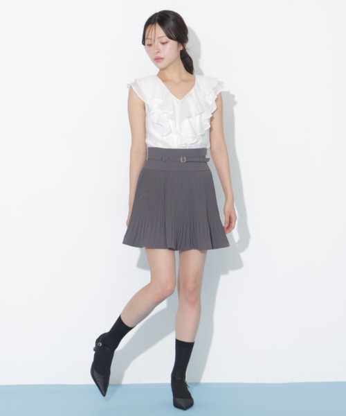 JILL by JILL STUART(ジルバイジルスチュアート)の「ベルト付きプリーツミニスカート(スカート・レディース・ベージュ系その他/グレー/ブラウン・FREE)」の5枚目の写真