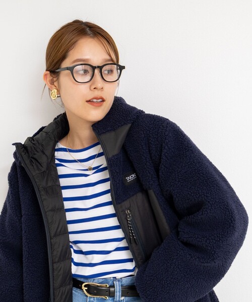 NOLLEY’S（ノーリーズ）の「◇【WEB限定】【TAION/タイオン】ボア×ダウンフードロングダ(リバーシブル)（ダウンジャケット/コート・レディース・ネイビー/ブラック・S/M）」の15枚目の写真
