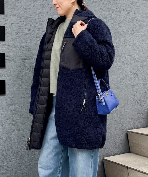 NOLLEY’S（ノーリーズ）の「◇【WEB限定】【TAION/タイオン】ボア×ダウンフードロングダ(リバーシブル)（ダウンジャケット/コート・レディース・ネイビー/ブラック・S/M）」の17枚目の写真
