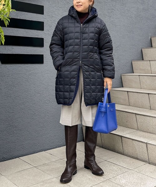 NOLLEY’S（ノーリーズ）の「【WEB＆一部店舗限定色アイテム】【TAION/タイオン】ボア×ダウンフードロング(リバーシブル)（ダウンジャケット/コート・レディース・ネイビー/ブラック/ライトグレー・S/M）」の19枚目の写真