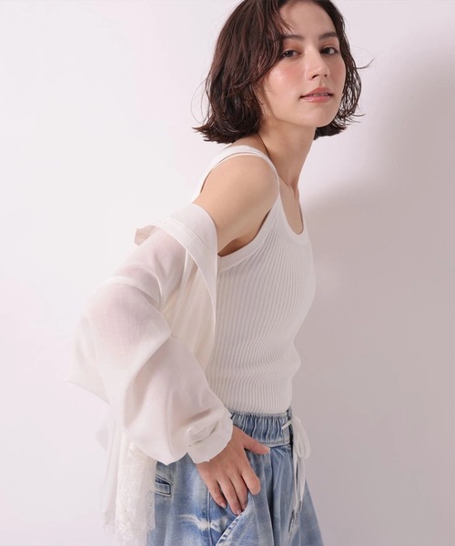 Arpege story(アルページュストーリー)の「〈着るスキンケア〉リブニットタンク(ニット/セーター・レディース・ブラック/ピンク/グレイッシュベージュ/ホワイト・2)」の10枚目の写真