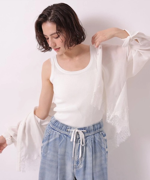 Arpege story(アルページュストーリー)の「〈着るスキンケア〉リブニットタンク(ニット/セーター・レディース・ブラック/ピンク/グレイッシュベージュ/ホワイト・2)」の11枚目の写真