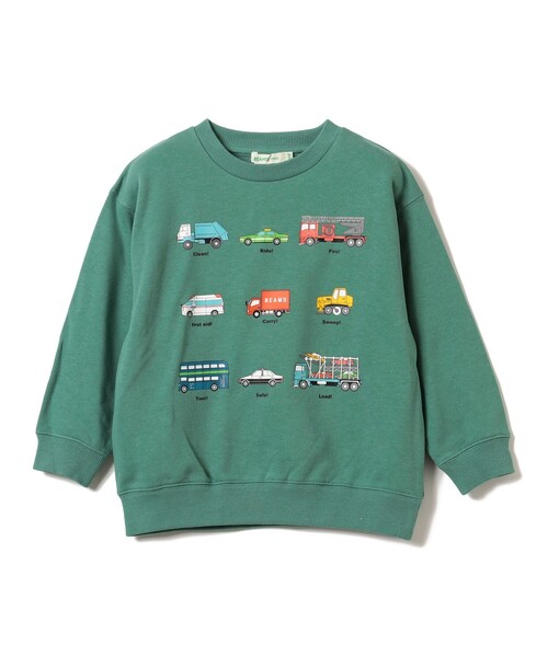 BEAMS mini(ビームスミニ)の「ワーキングカー スウェット 2026FW (90~130cm)レジャー はたらくくるま 車 通園 通学(スウェット・キッズ・グリーン/イエロー系その他4/その他・90/110/100/130/120)」の2枚目の写真