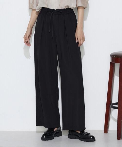 COMME CA(コムサ)の「〔 TALLサイズ 〕 トリポリカラミ ワイドパンツ(その他パンツ・レディース・ブラック・13号)」の1枚目の写真