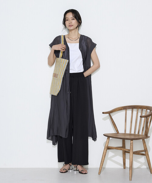 COMME CA(コムサ)の「〔 TALLサイズ 〕 トリポリカラミ ワイドパンツ(その他パンツ・レディース・ブラック・13号)」の4枚目の写真