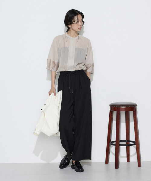 COMME CA(コムサ)の「〔 TALLサイズ 〕 トリポリカラミ ワイドパンツ(その他パンツ・レディース・ブラック・13号)」の5枚目の写真