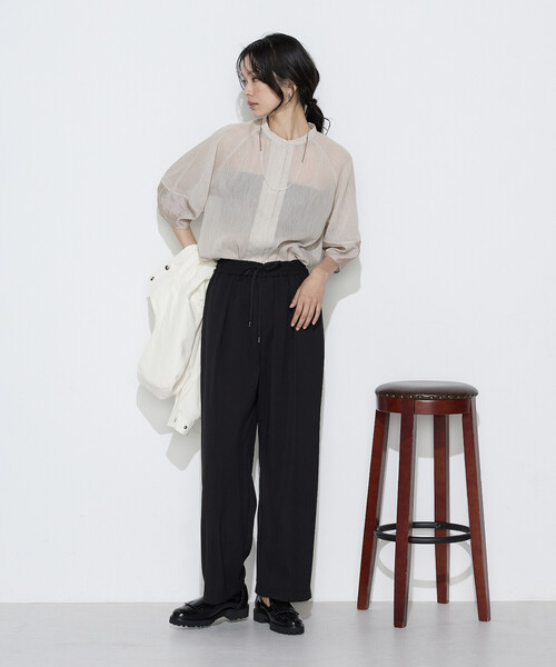 COMME CA(コムサ)の「〔 TALLサイズ 〕 トリポリカラミ ワイドパンツ(その他パンツ・レディース・ブラック・13号)」の6枚目の写真