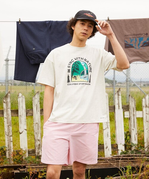 Columbia(コロンビア)の「UVカット 速乾 Columbia/ レイクトゥアベニュー グラフィック ショートスリーブTシャツ /コロンビア(Tシャツ/カットソー・メンズ・ネイビー/ホワイト系その他2/オレンジ系その他/ホワイト系その他/ブルー系その他/ホワイト/イエロー系その他/イエロー/ヘザーグレー/オレンジ・S/L/XL/M)」の3枚目の写真