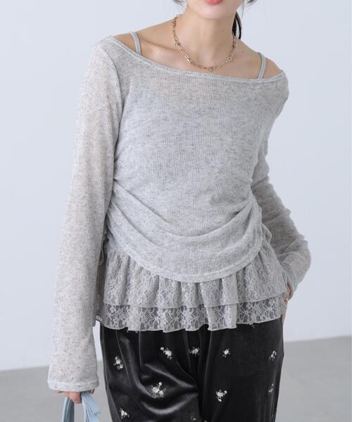 FREE'S MART(フリーズマート)の「◆メランジドロストレースティアードキャミセット(Tシャツ/カットソー・レディース・ホワイト系その他/グレー/ブラウン/ブラック・FREE)」の3枚目の写真