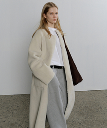 Misty Shearling Reversible Coat_Light gray