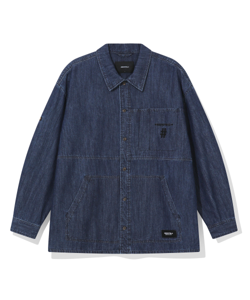 BEENTRILL（ビントリル）の「オーバーサイズライトデニムワークシャケット（インディゴ）（その他トップス・レディース・その他・SMALL/MEDIUM/LARGE/X-LARGE）」の2枚目の写真