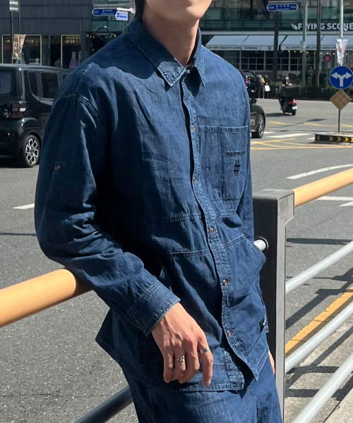 BEENTRILL（ビントリル）の「オーバーサイズライトデニムワークシャケット（インディゴ）（その他トップス・レディース・その他・SMALL/MEDIUM/LARGE/X-LARGE）」の6枚目の写真