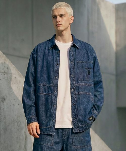 BEENTRILL（ビントリル）の「オーバーサイズライトデニムワークシャケット（インディゴ）（その他トップス・レディース・その他・SMALL/MEDIUM/LARGE/X-LARGE）」の7枚目の写真