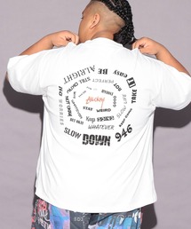 Tシャツ 半袖 メンズ 大きいサイズ ワンポイント刺繍×バックサークルプリント クルーネック カットソー ストリートウェア カジュアル ALL OKAY (オールオーケー)