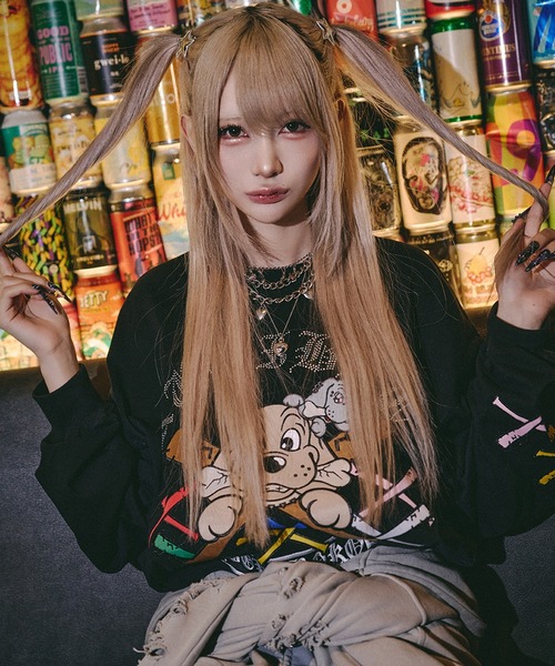 GALFY(ガルフィー)の「【GALFY/ガルフィー】釘バットHERTS ロンTee(Tシャツ/カットソー・メンズ・ホワイト/ブラック/グレー系カモフラージュ・M/L/XL)」の2枚目の写真